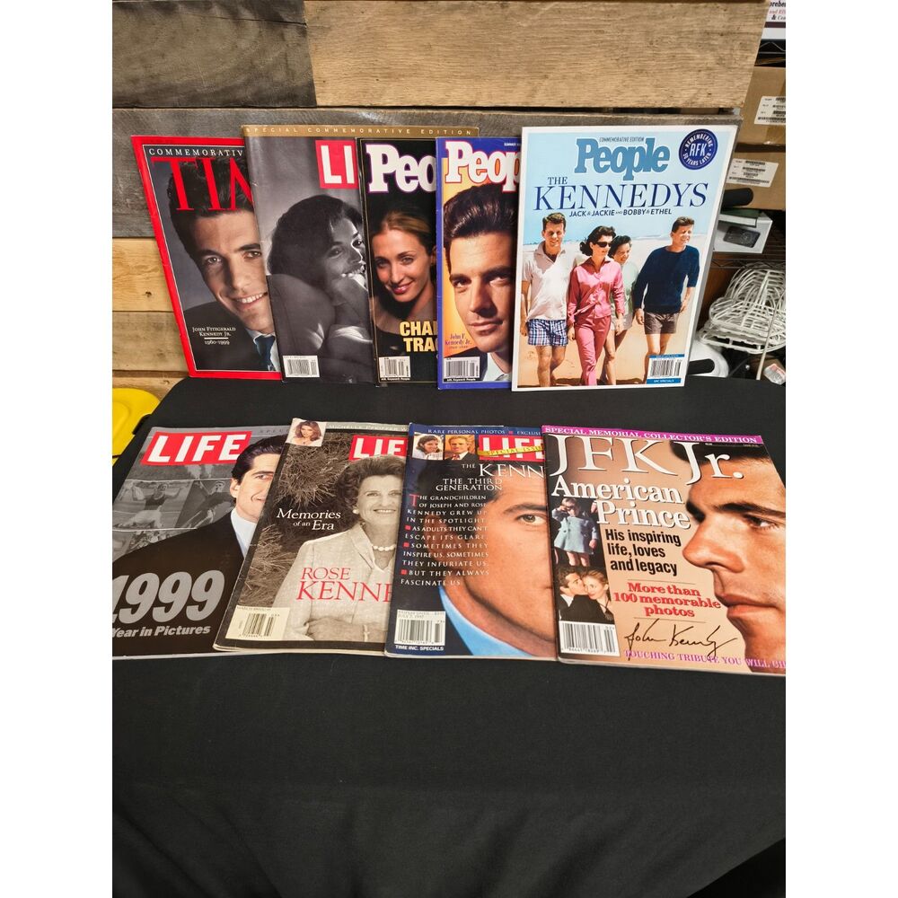 Lot of 9 VTG Magazines - Kennedys - TIME, Life, People, American Media 1994-2018